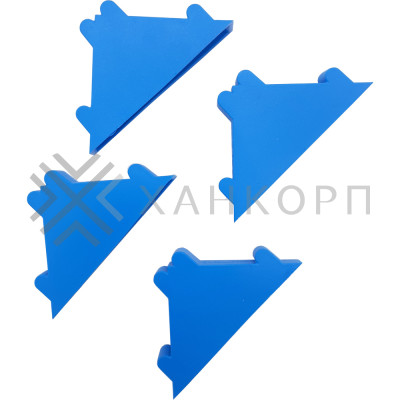 Уголок защитный FDA-64 пластиковый для стекла 8 мм (комплект 4 шт., голубой)