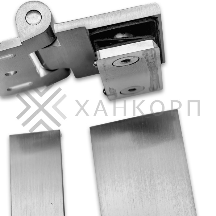 Петля Рея FDP-220 стена-стекло 90° с крышками латунь/матовый