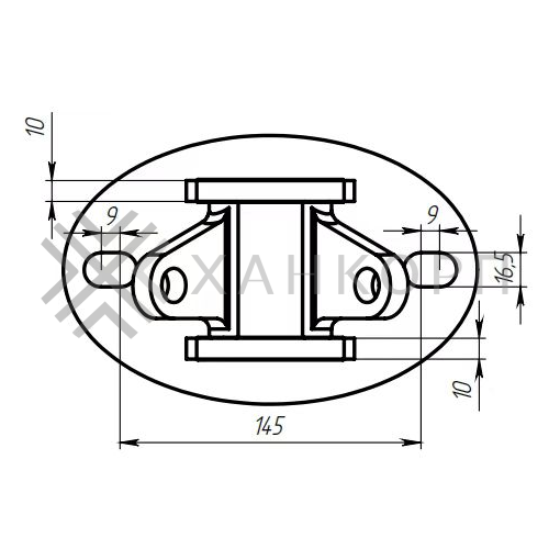 Двойное крепление ванта (тяги) FN-123 к стене M14, нержавейка/матовый