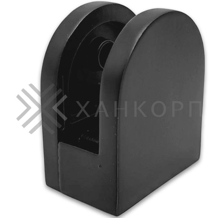 Крепление стекла FKK-82, 46х40х25 к плоской трубе или полу, литое, нержавейка/черный
