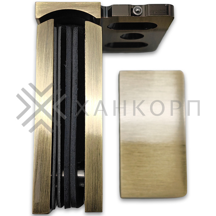 Петля Сирена FDP-210 стена-стекло 90˚ с боковым креплением, латунь/бронза