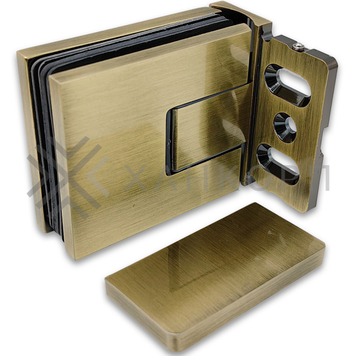 Петля Сирена FDP-210 стена-стекло 90˚ с боковым креплением, латунь/бронза