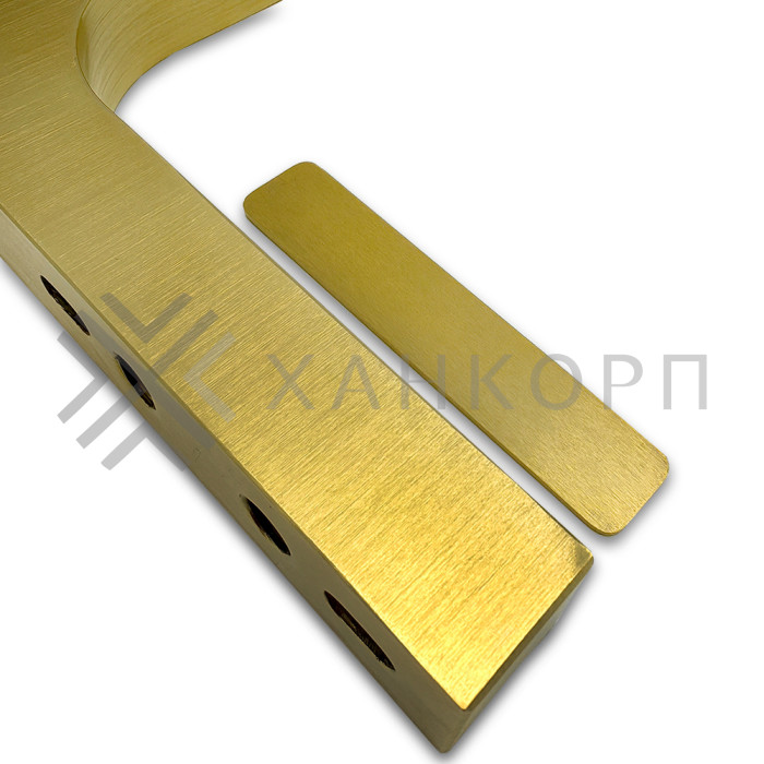 Угловой стабилизатор Диор FDK-3R стена-стекло 90˚ правый, латунь/брашированное золото