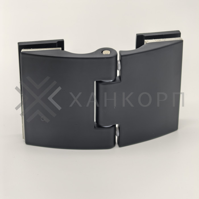 Петля Европа FDP-115 стекло-стекло 180˚ без крышек, цинк/черный