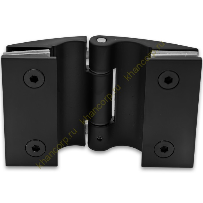 Петля Европа FDP-115 стекло-стекло 180˚ без крышек, цинк/черный