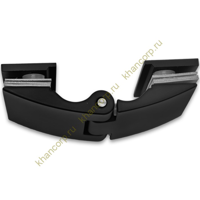 Петля Европа FDP-115 стекло-стекло 180˚ без крышек, цинк/черный