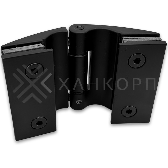 Петля Европа FDP-115 стекло-стекло 180˚ без крышек, цинк/черный