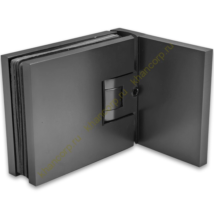 Петля Афродита FDP-230, стена-стекло 90° с крышками, латунь/оружейная сталь