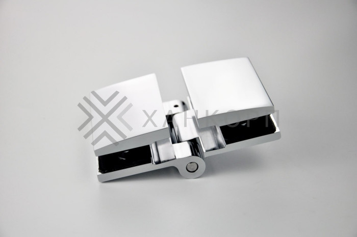 Петля Рея FDP-222 стекло-стекло 180° с крышками латунь/матовый