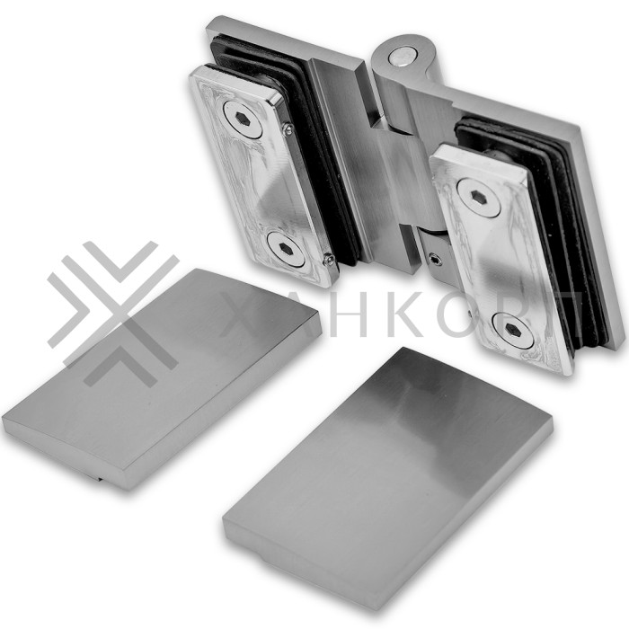 Петля Рея FDP-222 стекло-стекло 180° с крышками латунь/матовый