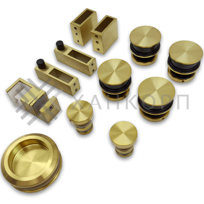 Раздвижная система Альфа α FDS-5, с двойной направляющей, нержавейка/брашированное золото