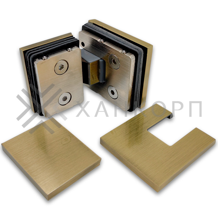 Петля Сирена FDP-212 стекло-стекло 180˚, латунь/бронза