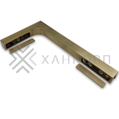 Угловой стабилизатор Диор FDK-3R стена-стекло 90˚ правый, латунь/бронза