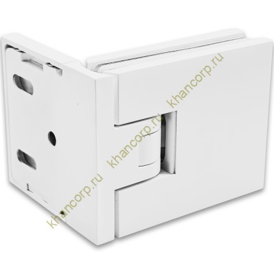Петля Афродита FDP-230, стена-стекло 90° с крышками, латунь/белый