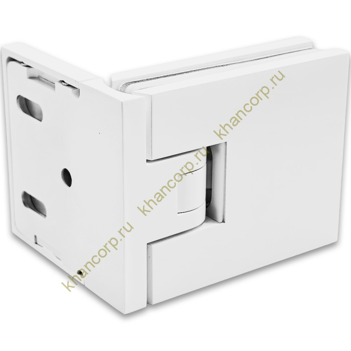 Петля Афродита FDP-230, стена-стекло 90° с крышками, латунь/белый