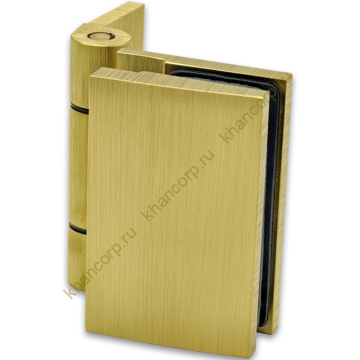 Петля Рея FDP-220 стена-стекло 90° с крышками латунь/брашированное золото