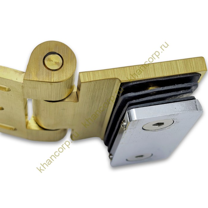 Петля Рея FDP-220 стена-стекло 90° с крышками латунь/брашированное золото