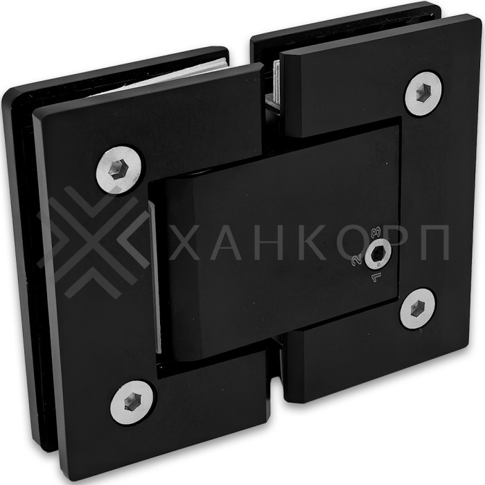 Гидравлическая петля Калипсо FDP-162 стекло-стекло 180˚, нержавейка/черный