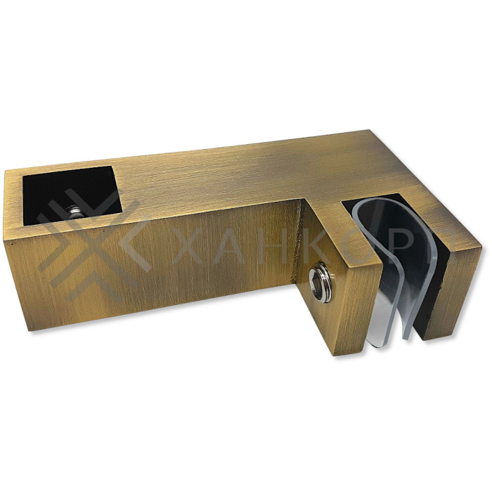 Держатель стекла FDC-55 сквозной 15х15 горизонтальный, нержавейка/бронза