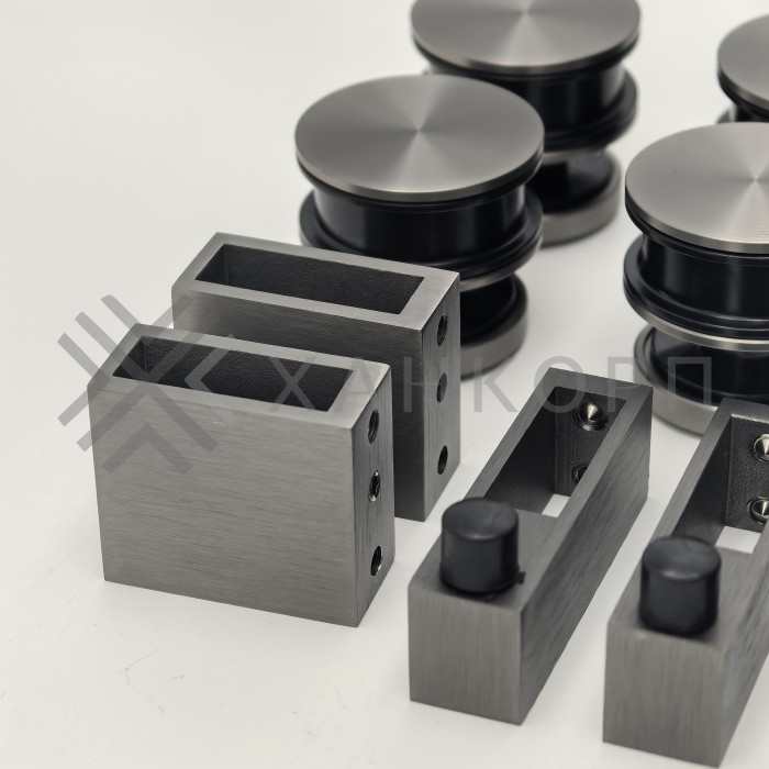 Раздвижная система Альфа α FDS-5, с двойной направляющей, нержавейка/оружейная сталь