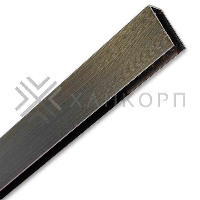 Профиль FDPA-53.3 п-образный 20х10,5мм под стекло 8 мм,3 м, нержавейка/античная бронза