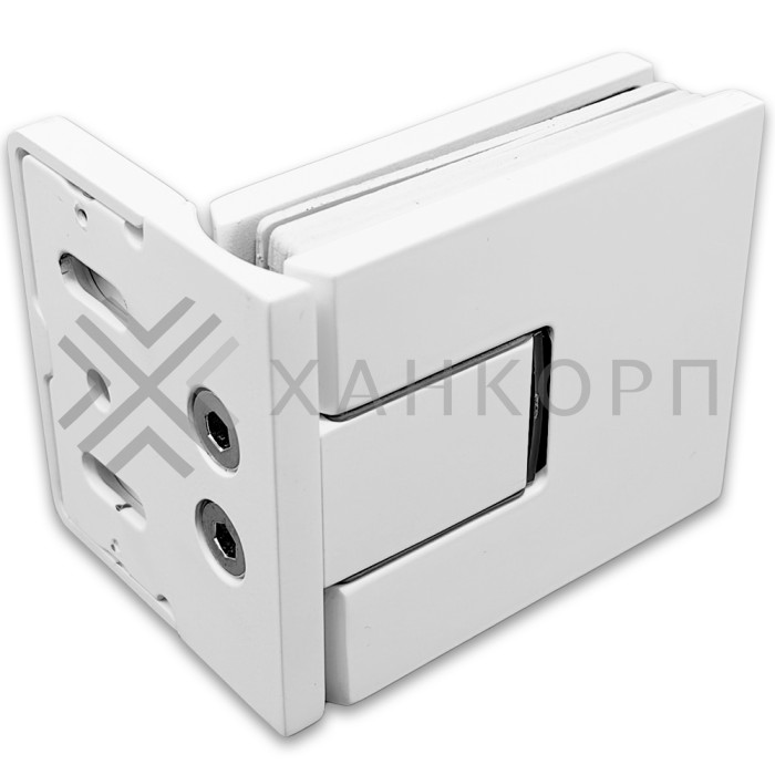 Петля Сирена FDP-210 стена-стекло 90˚ с боковым креплением, латунь/белый