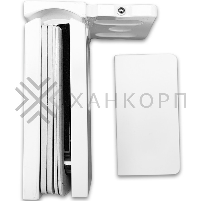 Петля Сирена FDP-210 стена-стекло 90˚ с боковым креплением, латунь/белый