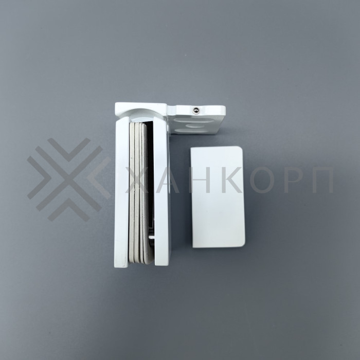 Петля Сирена FDP-210 стена-стекло 90˚ с боковым креплением, латунь/белый