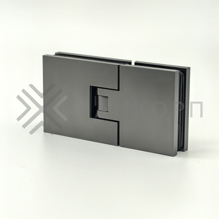 Петля Афродита FDP-232, стекло-стекло 180° с крышками, латунь/оружейная сталь