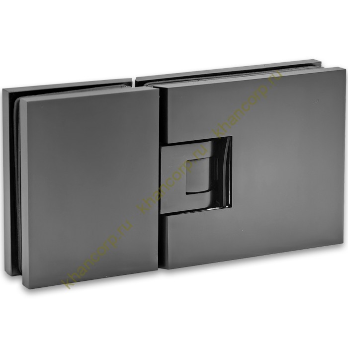 Петля Афродита FDP-232, стекло-стекло 180° с крышками, латунь/оружейная сталь