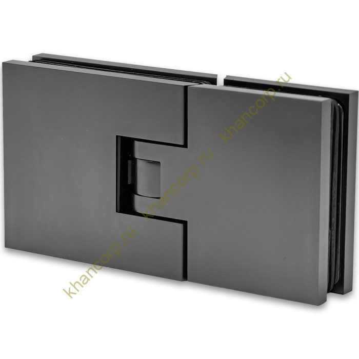 Петля Афродита FDP-232, стекло-стекло 180° с крышками, латунь/оружейная сталь