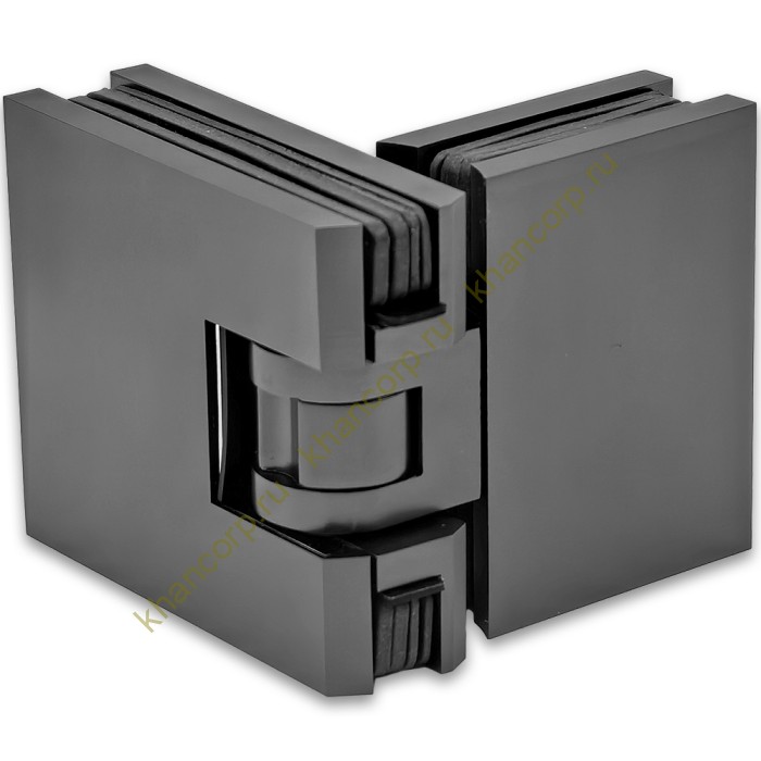 Петля Афродита FDP-232, стекло-стекло 180° с крышками, латунь/оружейная сталь