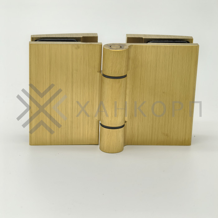 Петля Рея FDP-222 стекло-стекло 180° с крышками латунь/брашированное золото