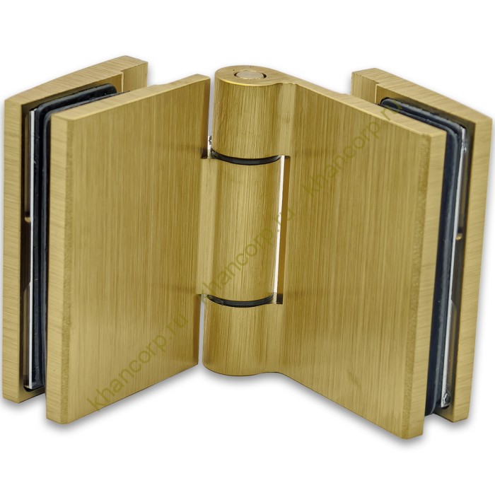 Петля Рея FDP-222 стекло-стекло 180° с крышками латунь/брашированное золото