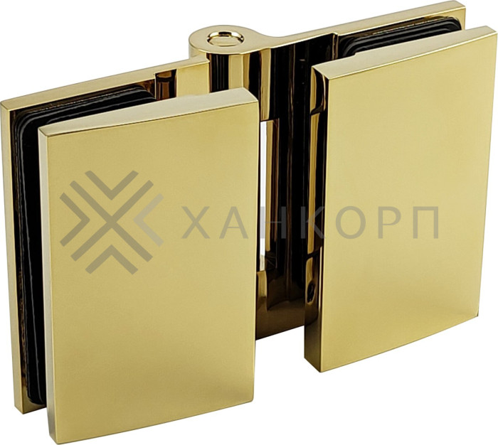 Петля Рея FDP-222 стекло-стекло 180° с крышками латунь/брашированное золото