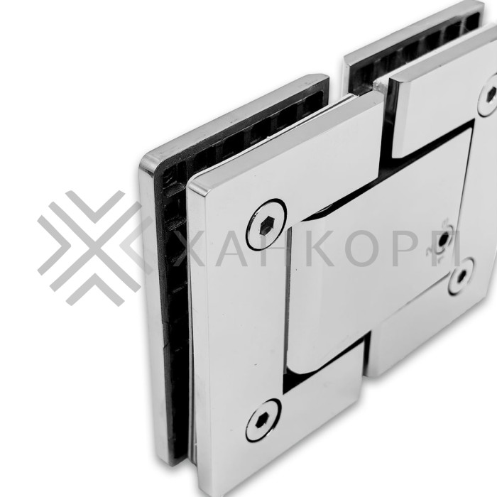 Гидравлическая петля Калипсо FDP-162 стекло-стекло 180˚ нержавейка/полированный