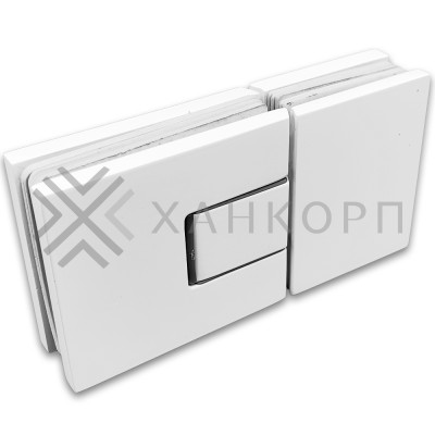 Петля Сирена FDP-212 стекло-стекло 180˚, латунь/белый