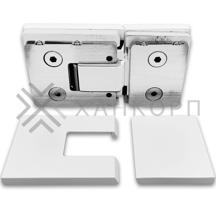 Петля Сирена FDP-212 стекло-стекло 180˚, латунь/белый