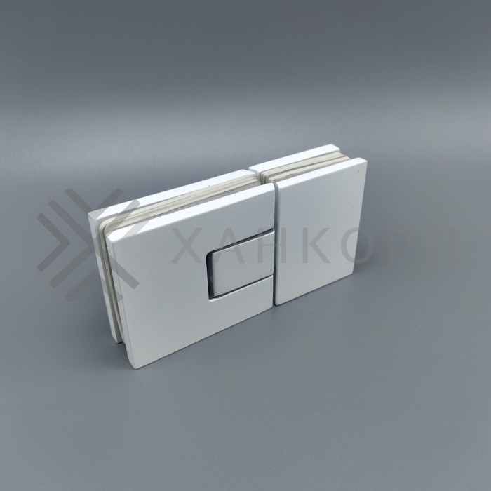 Петля Сирена FDP-212 стекло-стекло 180˚, латунь/белый