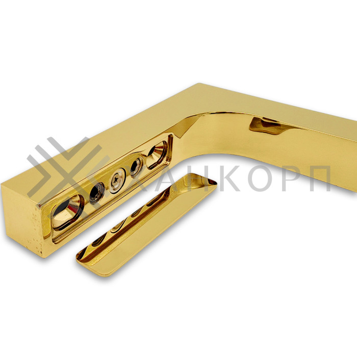 Угловой стабилизатор Диор FDK-3R стена-стекло 90˚ правый, латунь/золото