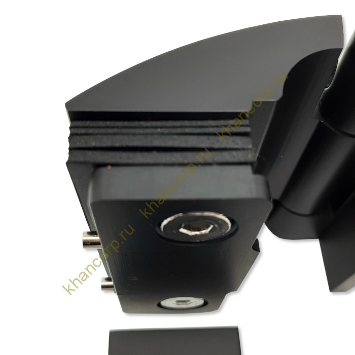 Петля Европа FDP-112 стена-стекло 90° с крышками, латунь/черный