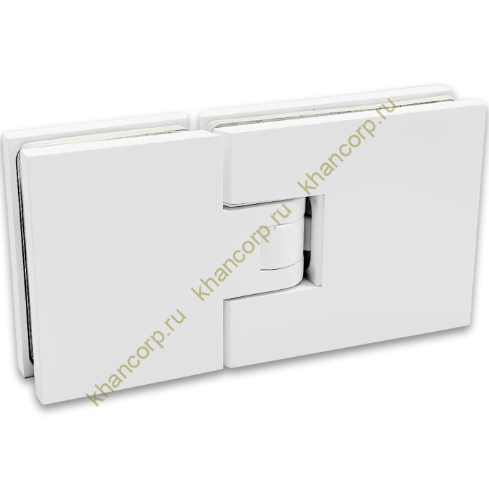 Петля Афродита FDP-232, стекло-стекло 180° с крышками, латунь/белый