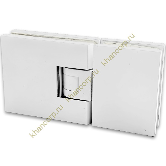 Петля Афродита FDP-232, стекло-стекло 180° с крышками, латунь/белый