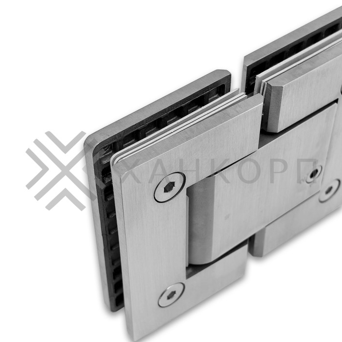 Гидравлическая петля Калипсо FDP-162 стекло-стекло 180˚, нержавейка/матовая