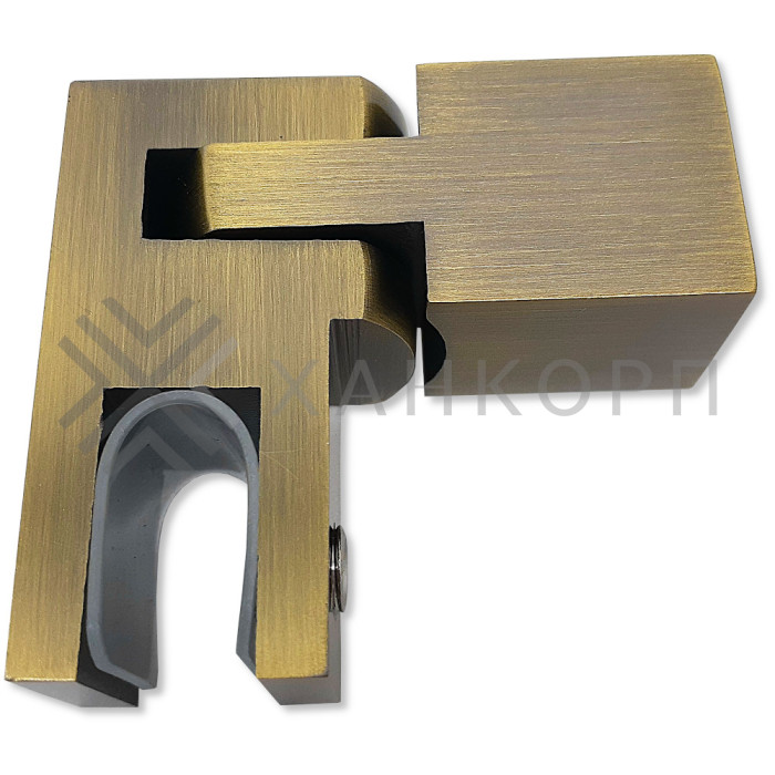 Держатель стекла FDC-52, 15х15 торцевой регулируемый, нержавейка/бронза