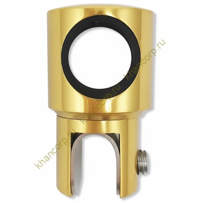 Держатель стекла FDC-11 трубы 19 сквозной 0°-360°, нержавейка/золото