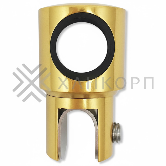 Держатель стекла FDC-11 трубы 19 сквозной 0°-360°, нержавейка/золото