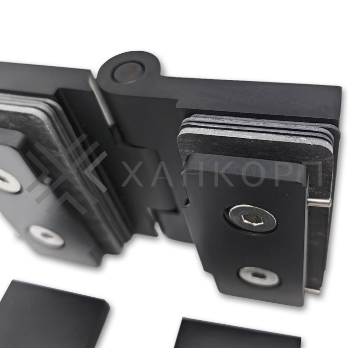 Петля Майя FDP-173 стекло-стекло 135˚-180˚, латунь/черный