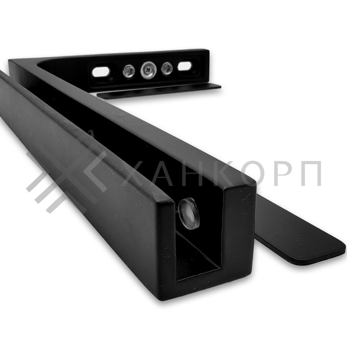 Угловой стабилизатор Диор FDK-4R стена-стекло 90˚ правый, нержавейка/черный