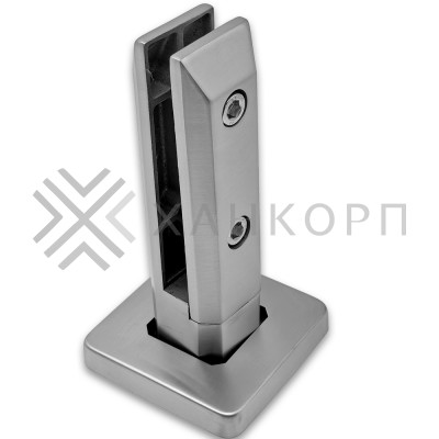 Стойка FOS-05 для стекла напольная 90х190 мм со сверлением и регулировкой, дюплекс/матовый